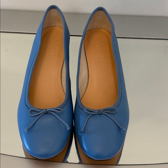 J. CREW Kate Block Heel Ballet Pumps Blue Women's Size 7 - Picture 3 of 16